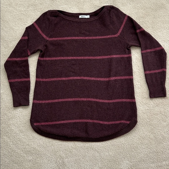 Reitmans Sweaters - Reitmans Striped Tunic Sweater | Burgundy & Mauve Knit | Size M